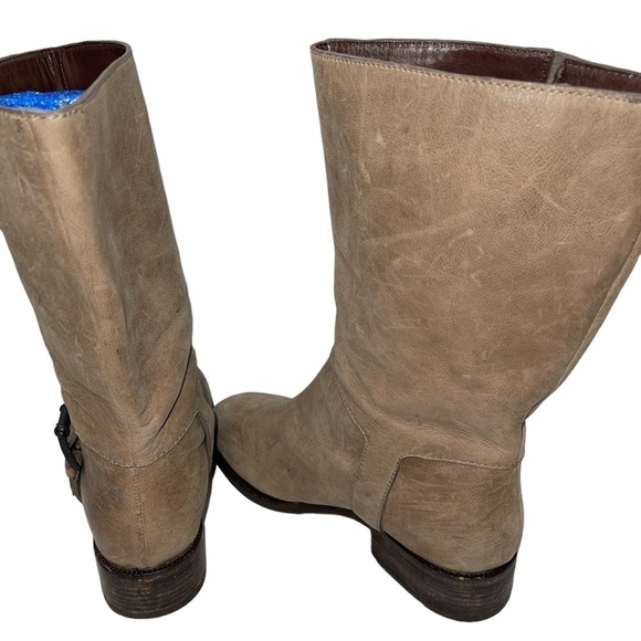 Cole Haan Women's Boots Size 7.5B Tan Suede Mid Calf Pull On Buckle Adjustable - Picture 5 of 16